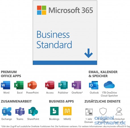Microsoft 5 für 365 Business kaufen Jahres uns EUR Standard bei & 1 Lizenz 5 Tablets | PC/Mac, 5 129,00 Mobile